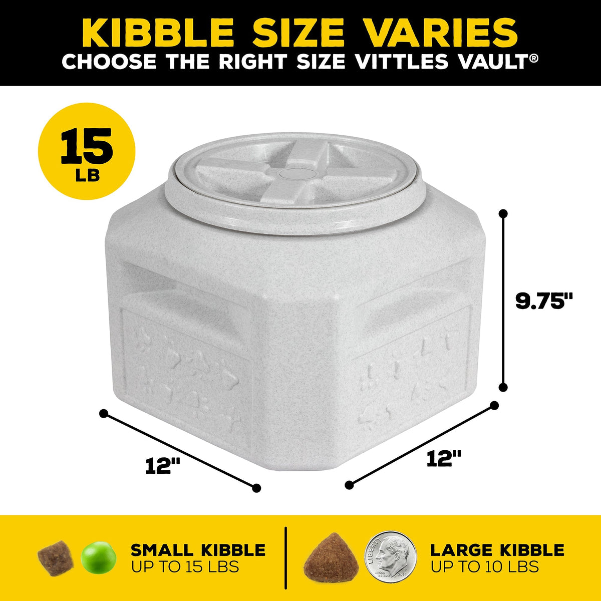 Vittles Vault Pawprint Outback Food Storage Container. SKUS: 4315