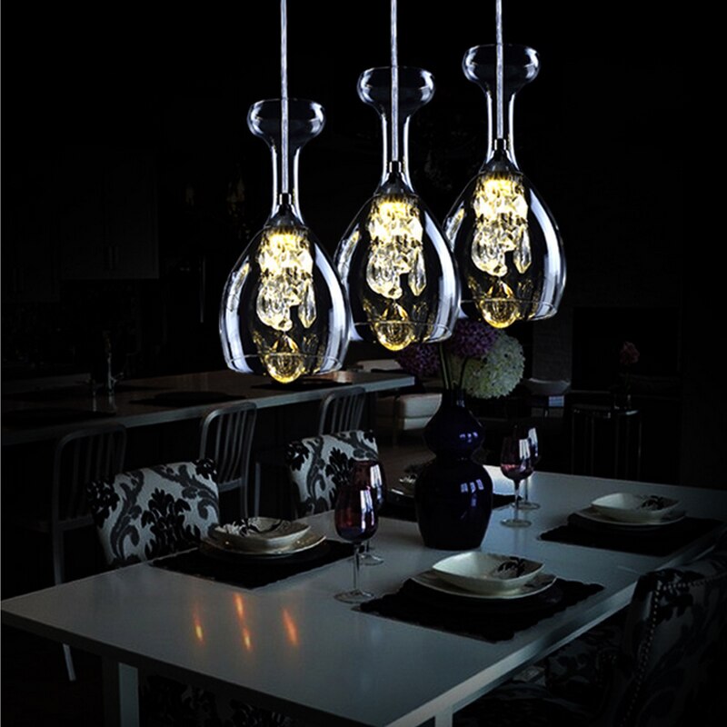 Wine Glass Crystal Pendant Light