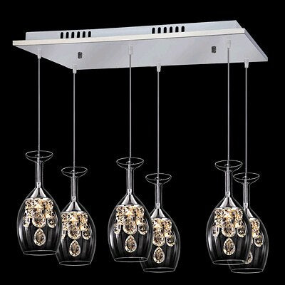 Wine Glass Crystal Pendant Light