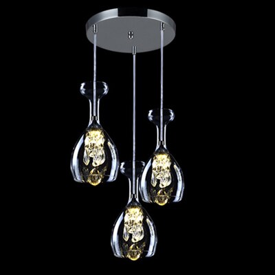 Wine Glass Crystal Pendant Light