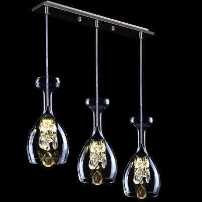 Wine Glass Crystal Pendant Light