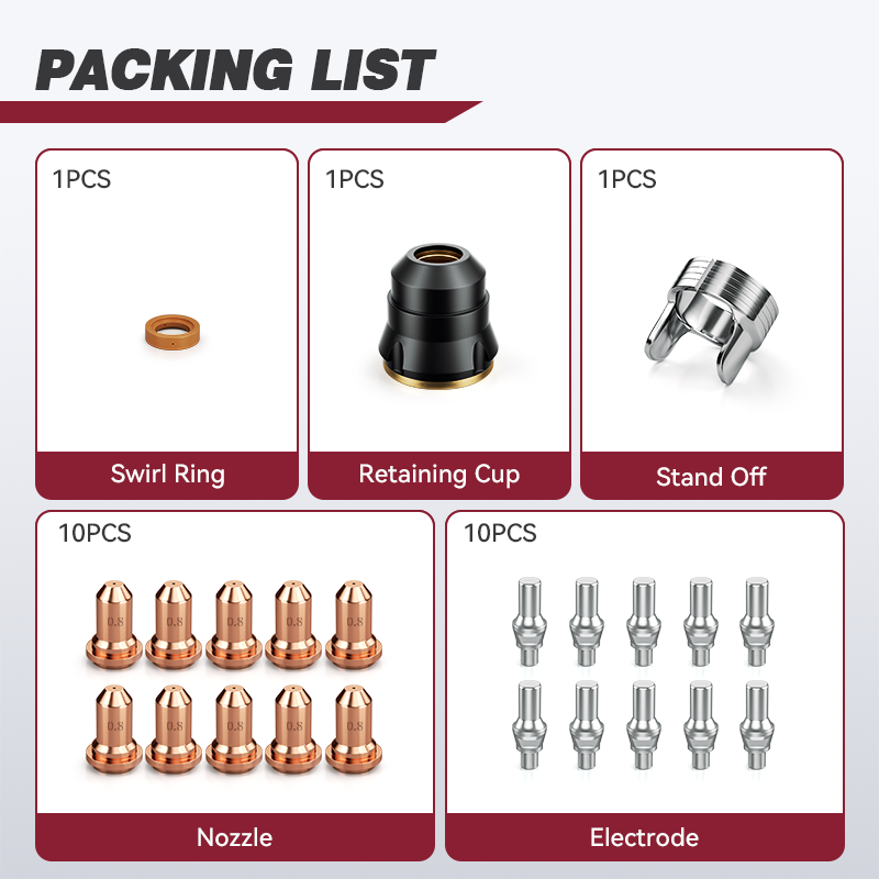 IPT60 Plasma Cutter Torch Consumables for CUT55MP CUT55 Non HF